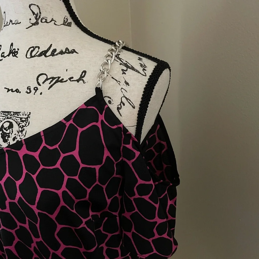 Michael Kors Women's Giraffe Print Cold-Shoulder Top